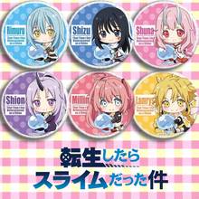 6/8 Uds., esa vez que me lo he reencarnado, como insignia de Slime, broches Rimuru Shuna Shion Millim Lamrys, broche de medalla de Metal, Pin de 58mm 2024 - compra barato