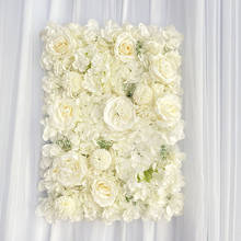 Rosa decorativa artificial de seda, flor para panel de pared, peonía, hortensia, ideal para decoración de fondo de bodas, Navidad, fiestas en casa, 60x40cm 2024 - compra barato