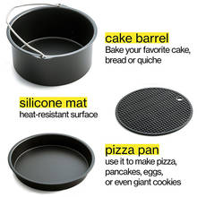 Acessórios para fritadeira a ar, 5 conjuntos, para gowise, conjunto de 4/8qt, barril de bolo, pan, kit nin668 2024 - compre barato