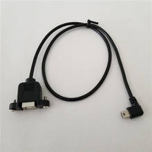 Cable de datos Mini USB B macho a USB B hembra, 90 grados de ángulo recto, montaje en Panel con tornillos para impresora 2024 - compra barato