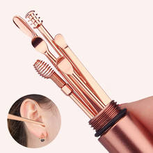 6 Pcs/set Stainless Steel Spiral Ear Pick Spoon Ear Wax Removal Cleaner Multifunction Portable Ear Pick With Storage Bucket 2024 - buy cheap
