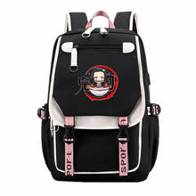 Demon Slayer: Kimetsu no Yaiba School Bags Pink Bookbag Waterproof Travel Backpack Large USB Charging Laptop Bagpack Rucksack 2024 - buy cheap