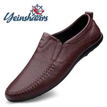 New Handmade Leather Loafers Mens Shoes Casual Slip on Driving Shoes Genuine Leather Breathable Business Shoes Flat Summer Shoes 2024 - buy cheap