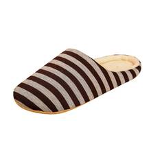 Winter Striped Men slippers indoor shoes Bedroom Warm slippers for home Soft Slippers Anti-slip slippers  for men scarpe uomo A4 2024 - buy cheap