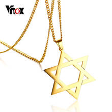 Vnox Trendy Hexagram Pendant Necklace for Man High Quality Stainless Steel Star of David Shape 24" Link Chain Male Jewelry 2024 - buy cheap