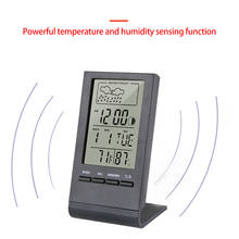 Termômetro higrômetro digital embutido, despertador, estação meteorológica, decoração automática, monitor eletrônico de temperatura 2024 - compre barato