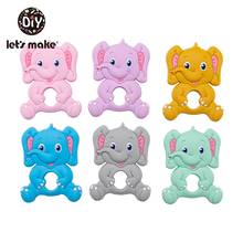 Let's Make 5PCS Silicone Smile Elephant Teether Baby Toys Necklace Accessories Beading DIY Food Grade Free BPA 2024 - buy cheap