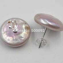 Huge flat pearl earring studs natural freshwater pearl 15mm posts and backs 2024 - buy cheap