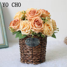 YO CHO Artificial Flower Silk Roses Bridal Hand Bouquet Faux Gypsophila Simulation Flowers Fake Flowers for Wedding Home Decor 2024 - buy cheap