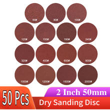 50Pcs 2 Inch Sanding Disc Hook and Loop Sandpaper 50mm Aluminum Oxide 40-2000 Grits for Wood Mental Sanding Polishing 2024 - buy cheap