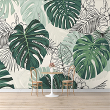 Nordic mural wallpapers para sala de estar tropical planta tartaruga folha sofá tv fundo papel parede decoração casa quarto 2024 - compre barato