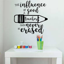 Pencil Wall Decal Influence of a Good Teacher Quotes Art Vinyl Window Stickers Lettering School Classroom Interior Decor Q671 2024 - buy cheap
