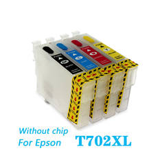 Заправляемый картридж для принтера Epson T702, T702XL, WF-3720, WF-3733, WF-3730, без чипа 2024 - купить недорого