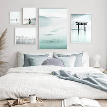 Плакат Torii с изображением ворот, пейзажа, настенная живопись в скандинавском стиле, Йога, спокойное море, Современное украшение для дома 2024 - купить недорого