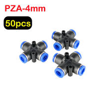 50pcs 4 Way Cross Shape Equal Pneumatic 4mm OD Hose Tube Push In 4-Port Air Splitter Gas Connector Quick Fitting 2024 - buy cheap
