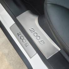 High-quality stainless steel  Plate Door Sill Welcome Pedal Car Styling Accessories For 2014 -2019 Peugeot 2008 4pcs/set 2024 - buy cheap