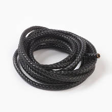 Cordón de cuero trenzado negro para joyería, cordón redondo para fabricación de joyas, Material teñido DIY de 4mm, 5mm, 6mm y 8mm 2024 - compra barato