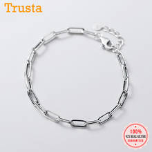 Trustdavis Minimalist 925 Sterling Thai Silver Fashion 4mm Chain Bracelet For Women Wedding Birthday S925 Jewelry Gift DA1305 2024 - buy cheap