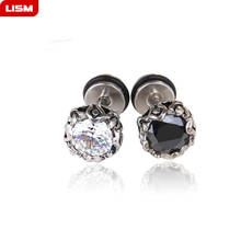 Male CZ Earring Stud Stainless Steel Small Earring Stud for Men Unisex Fashion Ear Piercing Jewelry Punk Earing Brincos 2024 - buy cheap