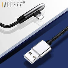 !ACCEZZ 90 Degree USB Cable For Apple 2.4A Charging Data USB Cable For iPhone X XS MAX XR 8 7 6 6S 5S Plus Lighting Charger Cord 2024 - buy cheap