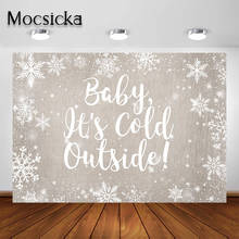 Mocsicka Baby It's Cold Outside Winter Wonderland Theme Backdrop for Kids Snowflake Birthday Party Baby Shower Decor Background 2024 - buy cheap