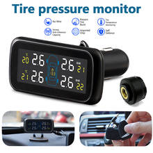 Sistema de monitoramento de pressão de pneus tpms, display lcd digital, energia solar, segurança automotiva, sistema de alarme 2024 - compre barato