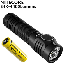 Original NITECORE E4K 4400 Lumens Auto Adjust Brightness  Micro-USB Rechargeable Ultra Bright Flashlight With 5000mAh Battery 2024 - buy cheap