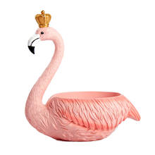 Crown Flamingo Figurine Resin Craft Statue Miniature Home Desk Decor Ornament 2024 - buy cheap