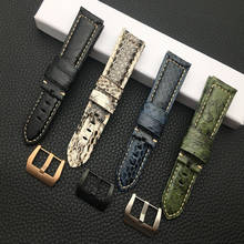 Correa de cuero de becerro para reloj Panerai, accesorio de marca de lujo de 22mm y 24mm, disponible en blanco, negro, verde y azul, con hebilla de pin 2024 - compra barato