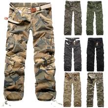 Pantalones Cargo para hombre, pantalón de camuflaje, informal, multibolsillo, de combate, militar, talla grande, 2021 2024 - compra barato