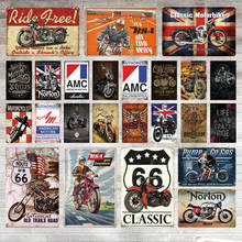 Letreros de estaño para decoración de pared, cartel de Metal Vintage, Route 66, Motor, cueva, Bar, Pub, Club, pintura de hierro decorativa Pl 2024 - compra barato