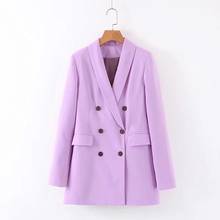 New Fashion Women Sweet Jacket Suits Coat Female Purple Long Sleeve Blazer Office Outwear 2024 - buy cheap