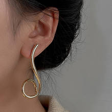 ELEGANCE High-Quality Gold Metal Irregular Drop Earrings for Women Geometric Statement Earrings Fashion Jewelry Accessories 2024 - buy cheap