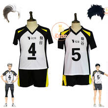 Haikyuu No.5 Akaashi Keiji No.4 Bokuto Koutarou Косплей Униформа короткий парик фукуродани Академии Джерси Спортивная одежда топ + шорты 2024 - купить недорого