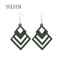 YULUCH Novelty Natural Wood Hollow Pendant Earrings Women's Simple Party Art Jewelry Personality Elegant Accessories LADY 2024 - buy cheap