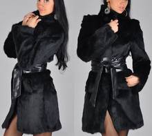 2019 Winter Womens Plus Size Faux Fur Coat Long Slim Thicken Warm Hairy Jacket Trendy Warm Outerwear Fur Coat Trenchcoat#J30 2024 - buy cheap