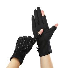 Summer Women Breathable Sunscreen Gloves Half Finger Touch Screen Driving Female Skid Gloves Anti-UV Lace Bow Elegant Gloves 2024 - buy cheap