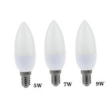 Светодиодная лампа-свеча E14, 85-265 в, 5 Вт/7 Вт/9 Вт 2024 - купить недорого