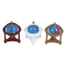 1:12 Miniature Rolling Globe With Wood Stand  Dollhouse Study Livingroom Bedroom Reading Room Furniture Toy Accessories 2024 - buy cheap