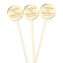 100PCS Personalized Engraved Stir Sticks Etched Dink Stirrers Bar Stir Sticks Swizzle Acrylic Table Number Tag Baby Shower Decor 2024 - buy cheap