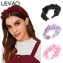 LEVAO-banda para la cabeza con pliegues para mujer, bandana elegante para el cabello, para el cabello turbante, accesorios para el cabello de Color liso 2024 - compra barato