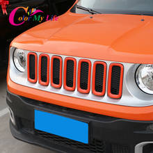 Защитная крышка передней решетки радиатора Color My Life 7 шт./компл. для Jeep Renegade 2015-2018, защитная решетка, аксессуары для круговой отделки 2024 - купить недорого