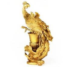 Estatua de cobre puro de Fénix, adornos de bronce, artesanías, regalo de matrimonio feliz, decoraciones Feng Shui para el hogar 2024 - compra barato