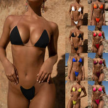 Novo sexy feminino bandage bandage bikini conjunto push-up brasileiro beachwear maiô feminino biquini define femme 2024 - compre barato