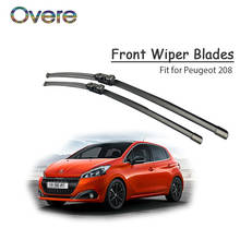 Overe 1Set Rubber Car Front Wiper Blade Kit For Peugeot 208 2012 2013 2014 2015 2016 Rain Brushes Original replace Accessories 2024 - buy cheap