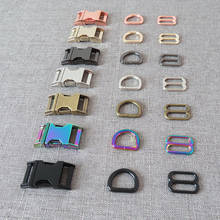 10 sets 15mm metal straps slider D ring release belt buckle adjuster for dog collar harness necklace sewing accessory hardware 2024 - buy cheap