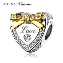 Athenaie-pulseira de prata esterlina 925, acessório feminino, pulseira de ouro 18k, formato de coração brilhante, enfeite de prata esterlina para o dia dos namorados 2024 - compre barato