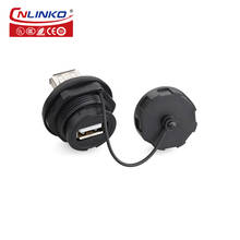 CNLINKO-Toma de montaje en panel USB 2,0, Conector de datos, resistente al agua IP67, hembra 2024 - compra barato