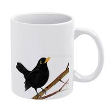 Blackbird in Love-taza de té de cerámica blanca, regalo de cumpleaños, tazas de leche, Blackbird, amor, naturaleza, pájaro, animales, hecho a mano, M 2024 - compra barato