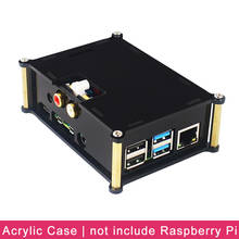 Placa de som para raspberry pi 4 model b pifi dac + v2.0, caixa de áudio em acrílico com revestimento para raspberry pi 4 difi dac extensor 2024 - compre barato